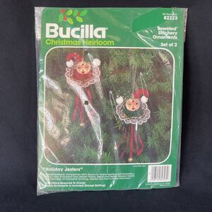 Bucilla Christmas Heirloom Holiday Jesters 82323 NIP Jeweled Ornaments